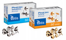 Pinezki Tetis GP095 pudełko 50 szt ZŁOTE