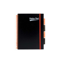 KOŁOZESZYT B5 PUKKA PROJECT BOOK NEON BLACK KRATKA POMARAŃCZOWY