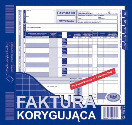 Faktura korygująca MichalczykiPro 106-2E 2/3 A4 80