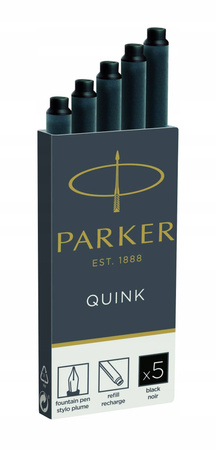 PARKER QUINK naboje do pióra czarny atrament 5 szt