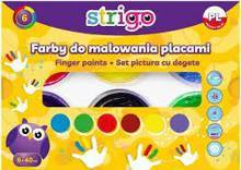 STRIGO FARBY DO MALOWANIA PALCAMI  6 KOLORÓW PO 40 ML