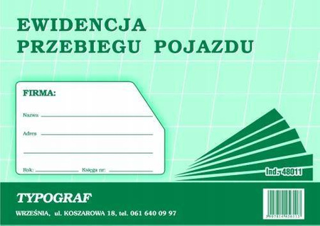 Ewidencja przebiegu pojazdu Typograf 48011 A5 32
