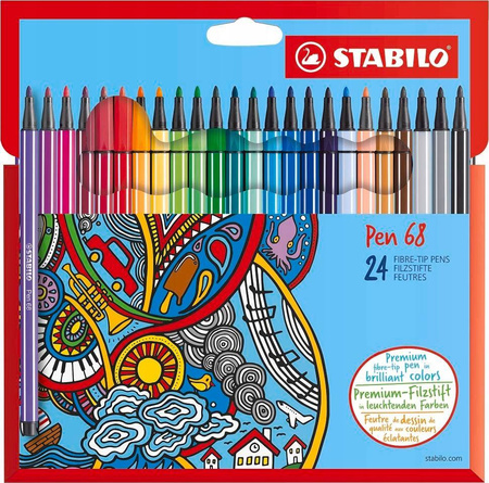 Flamastry STABILO Pen 68 - opk. 18 kolorów