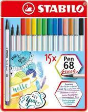 Flamastry STABILO Pen 68 brush opk 15 kolorów