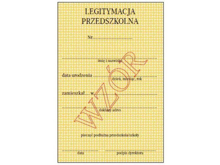 Legitymacja przedszkolna dla dzieci niepełnosprawnych spełniających obowiązek rocznego przygotowania przedszkolnego