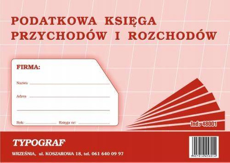 Podatkowa księga przychodów i rozch Typograf 48001