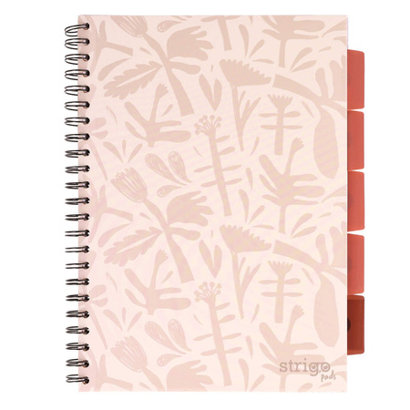 Kołozeszyt STRIGO PADS Project Book A4 kratka Floral beżowy