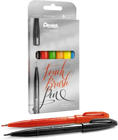 Pisak Brush Sign Pen KPL. 6SZT Pentel