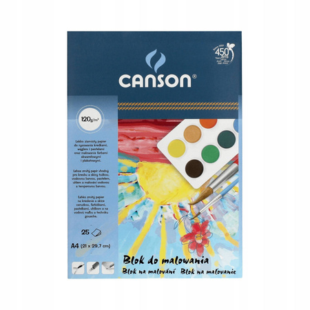 Blok do malowania Canson A4 120 g. 25 kartek