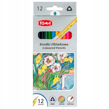 Kredki szkolne drewniane trójkątne Toma 544 12 szt