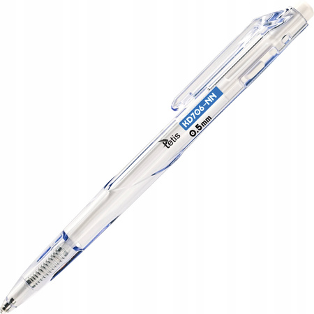 DŁUGOPIS 0,5MM, WKŁ. NIEB. OLEJOWY, OBUD.RÓŻ.