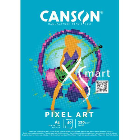 Blok Rysunkowy XSmart Pixel Art A4 120g 50A FILA
