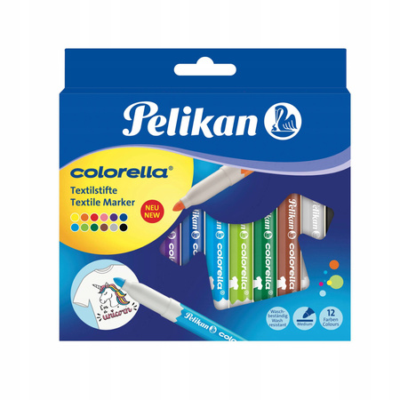 Flamastry do tkanin Pelikan Colorella 12 kolorów