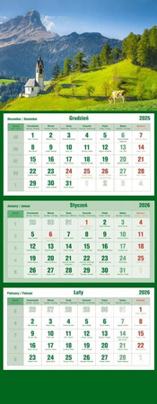 Kalendarz trójdzielny 2026^