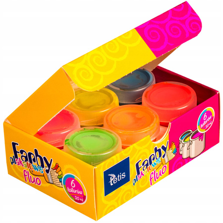 Farby plakatowe Fluo Tetis KF002 w 6 kolorach