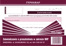 ZAŚW.O UKOŃCZENIU KURSU BHP A5