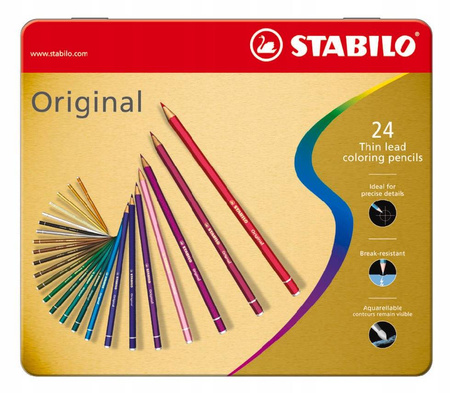 Kredka drewniana STABILO Original metalbox 24 szt.