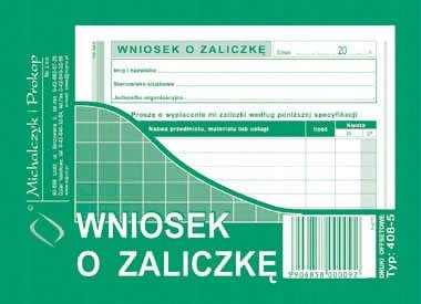 Wniosek o zaliczkę Michalczyk i Prokop 408-5 A6 40