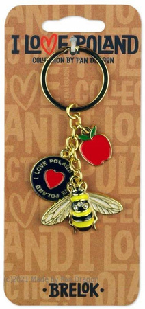 Breloczek I Love Poland Pszczoła