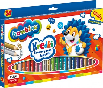 Kredki Bambino 24 kolory oprawa drewniana