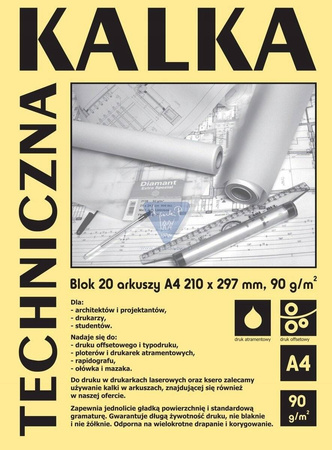 Kalka techniczna Diamant A2 20 arkuszy 90g/m2 Koh