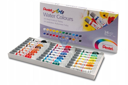 Farby akwarelowe w tubce 24 kolorów Pentel