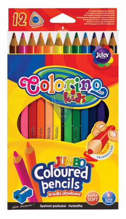 Kredki ołówkowe trójkątne Jumbo 12 kol. Colorino