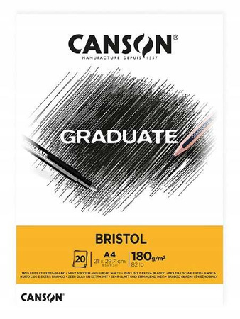 BLOK_RYS. CANSON GRADUATE BRISTOL A4 180g 20A FILA