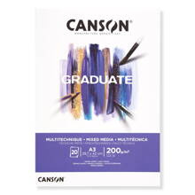 BLOK_MIX-MED. CANSON GRADUATE A3 200g 20A WHITE FILA