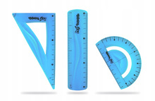 Zestaw geometryczny 15 cm 3 ele NIEBIESKI Colorino