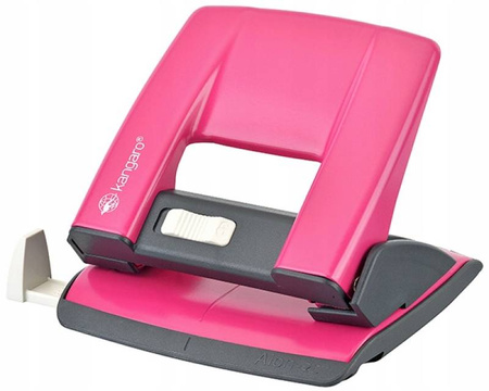 Dziurkacz do 20 kartek metalowy różowy biurowy