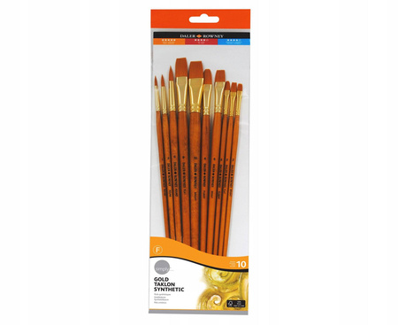 Zestaw pędzli Daler Rowney Gold Taklon 10 szt