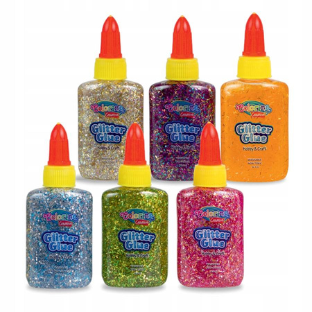 Klej brokatowy metaliczny w płynie 36 ml Colorino