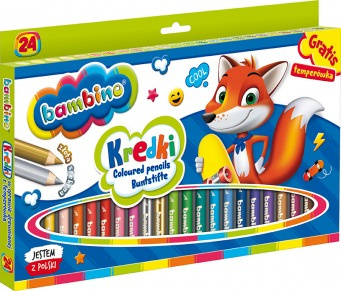 Kredki Bambino 24 kolory oprawa drewniana