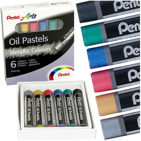 Pastele olejne metaliczne Pentel 6 kolorów