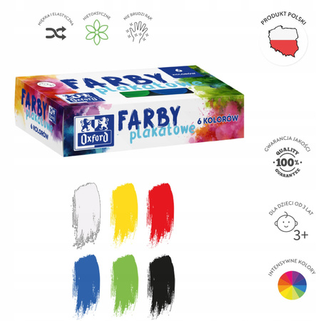 FARBY PLAKATOWE OXFORD 6 KOLORÓW