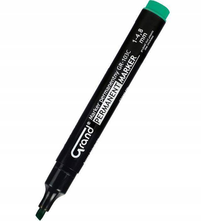 Marker permanentny zielony – ścięta końcówka GRAND