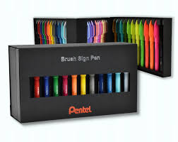 Pisaki Pentel Brush Sign Pen zestaw 26 sztuk