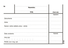 Karta zapisu - zobowiązanie (karton)