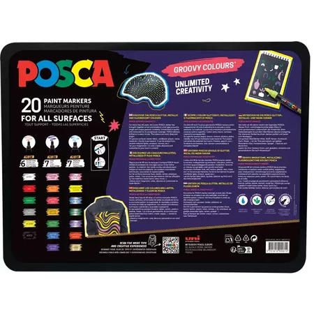 MARKER UNI PC-5M/3M/1M ZESTAW 20 KOLORÓW POSCA