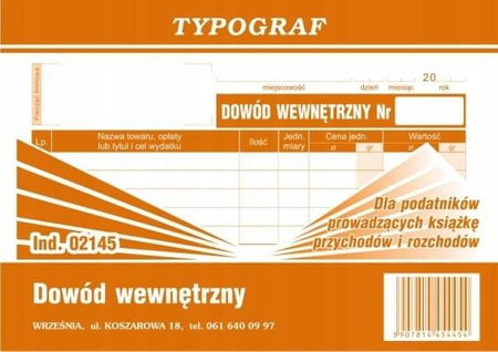 Dowód wewnętrzny Typograf 02145 A6 80 kartek