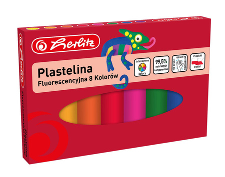 Herlitz Plastelina fluorescencyjna 8 kolorów