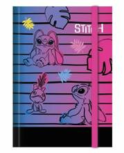 DISNEY BLACK TECZKA PRZESTRZ A5 Z GUMKĄ WZÓR 3 STITCH COOLPACK