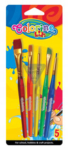 Pędzelki akrylowe 5 sztuk kolor blister Colorino