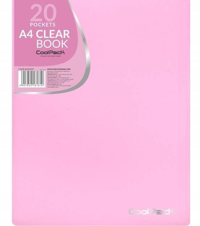 Teczka CoolPack Clear Book A4 20 koszulek Różowa