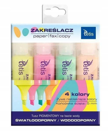 Zakreślacze pastelowe KW020-M4 Tetis