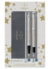 Parker I'M zestaw długopis + pióro stal CT