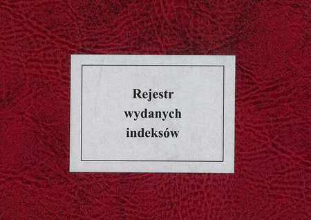 Rejestr wydanych indeksów (oprawa introligatorska)