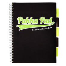 PUKKA PROJECT BOOK SAGE A4 KRATKA BLACK&LIME 100K 80G
