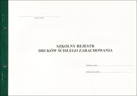 Szkolny rejestr rozrachunku druków ścisłego zarachowania (oprawa miękka)